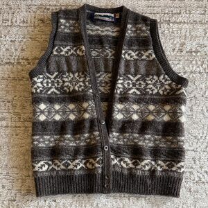 Vintage Shenandoah Patterned Wool Knit Vest Medium